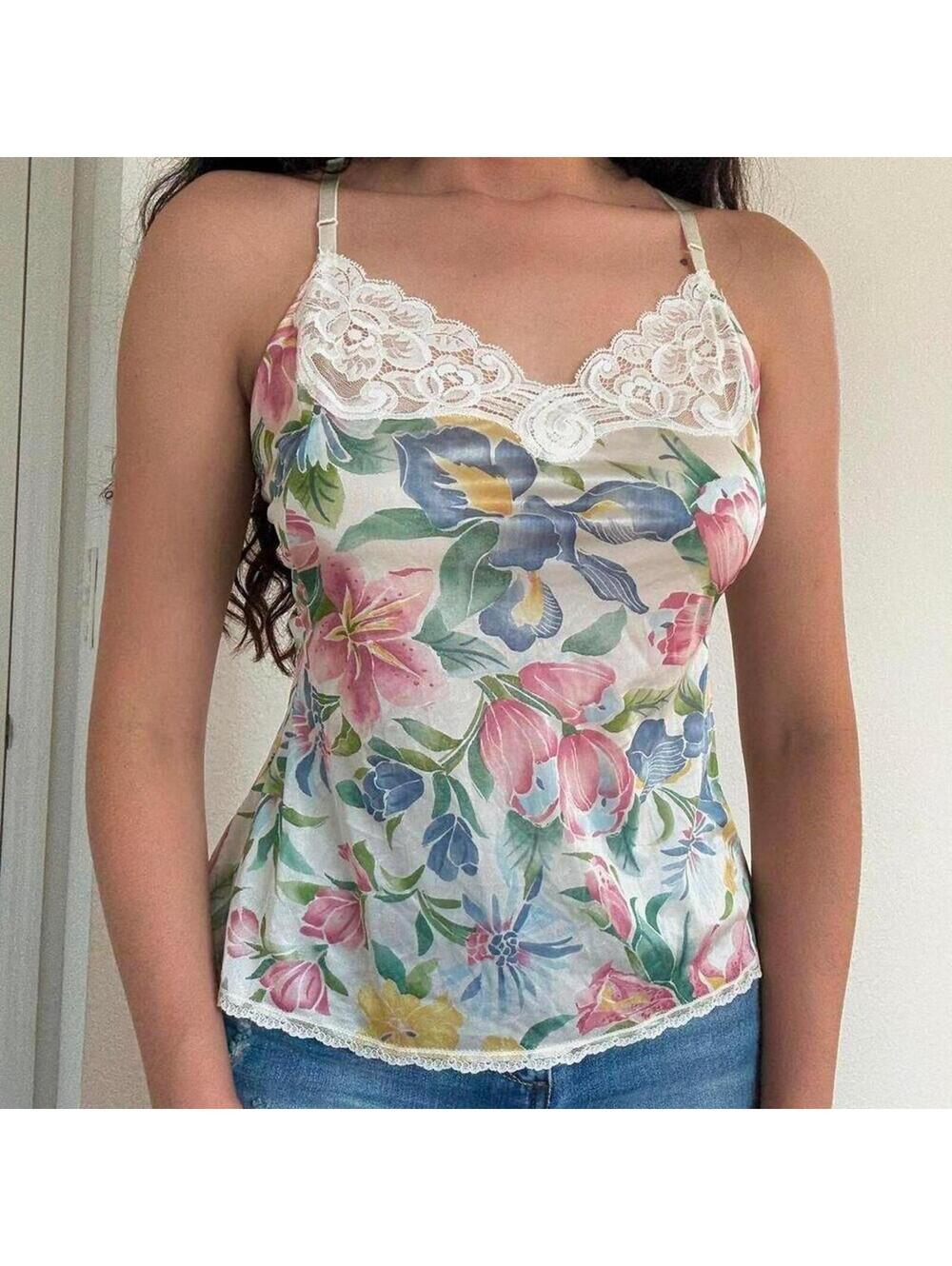 Vanity Fair floral lace cami
